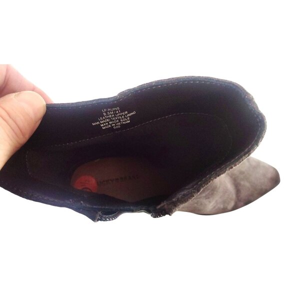 Lucky Brand Rupis Womens 9.5 Brown Suede Ankle Boot Studded Detailing/Block Heel - Picture 12 of 12